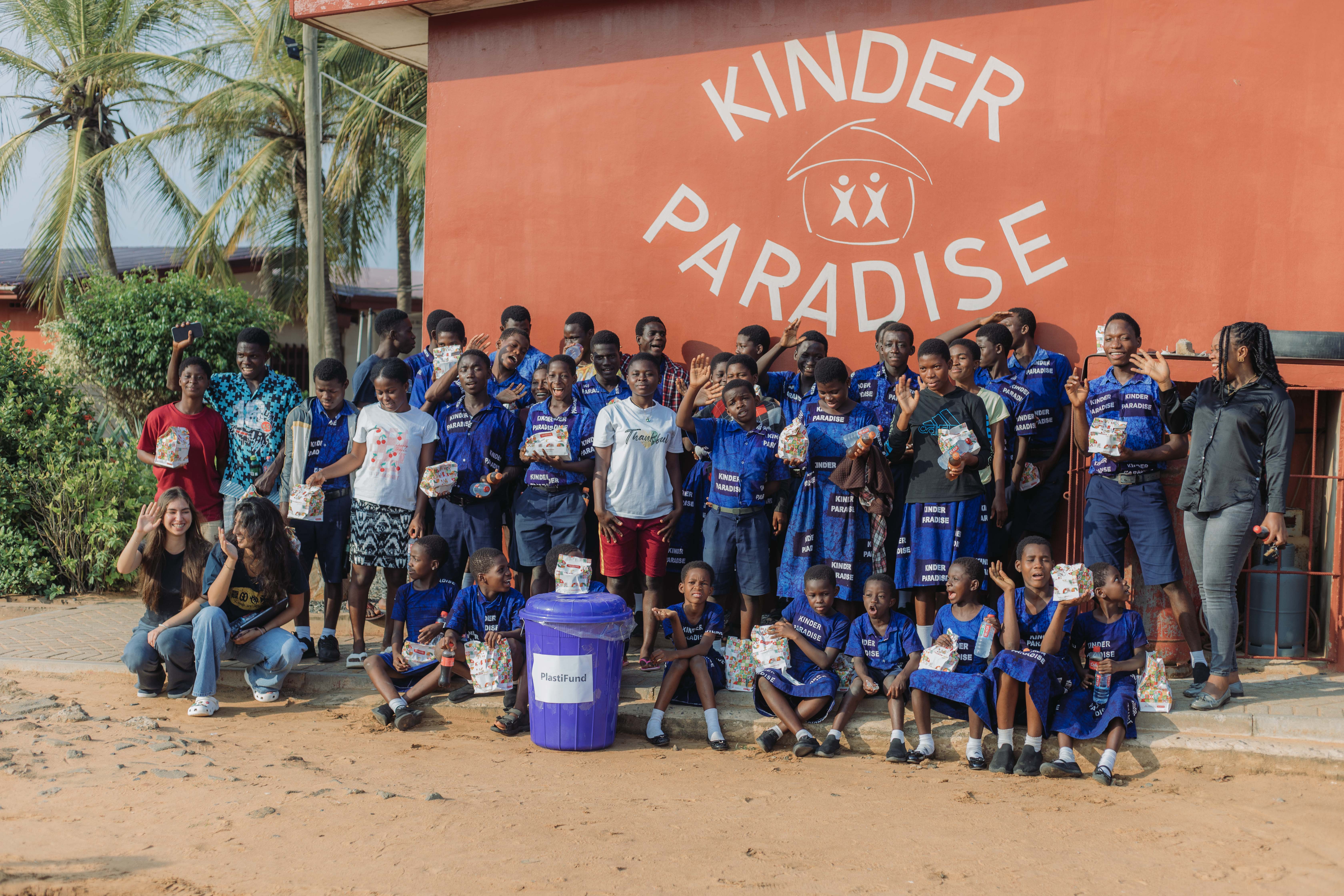 Children at one of PlastiFund’s partner orphanages in Ghana are helping build a cleaner, more sustainable future. Image Credit: PlastiFund.