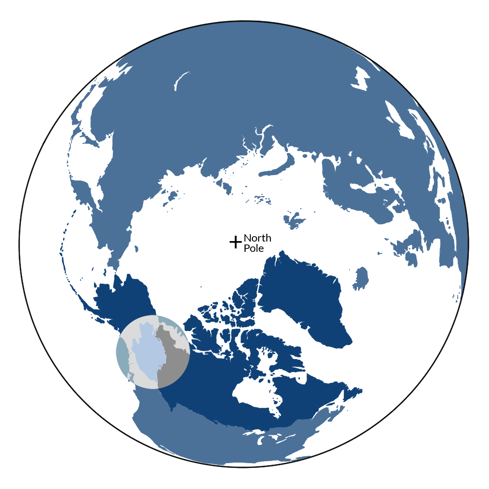 The Greater Yukon bioregion (NA6), located in the Canadian Boreal subrealm of Subarctic America.